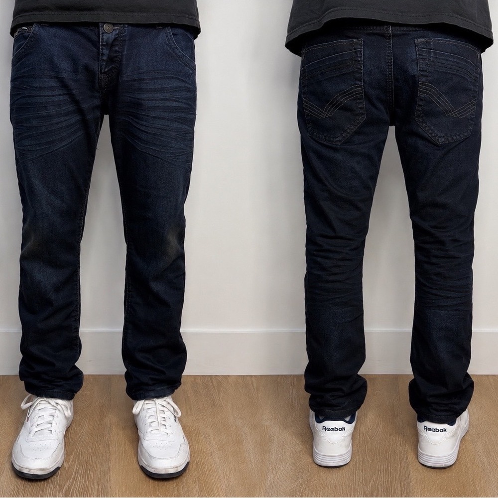 Tom Tailor Tribute to Bambi Mens Dark Wash Slim Euro Jeans Blue 34x31